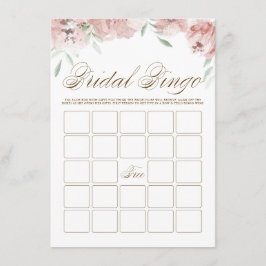 Mauve Rosa Flowers Möhippa Bingo Card Tilläggskort