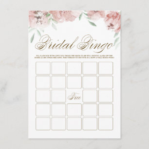 Mauve Rosa Flowers Möhippa Bingo Card Tilläggskort