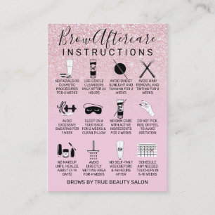 Mauve Rosa Glitter Brows AEftercare Icon Visitkort