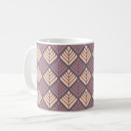 Mauve Rosa Löv Petal Layered Geometric Mönster Kaffemugg