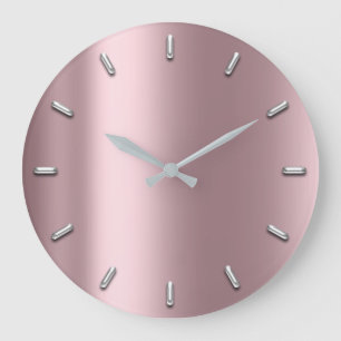 Mauve rosa metalliska minsta silvergrått stor klocka