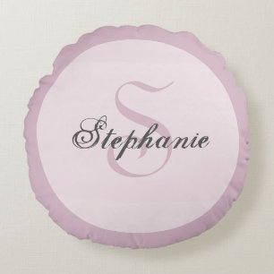 Mauve Rosa Modern Unique Typography Monogrammed Rund Kudde