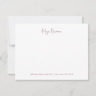 MAUVE ROSA NAMNTECKNING MONOGRAM NAMN ANTECKNINGSKORT