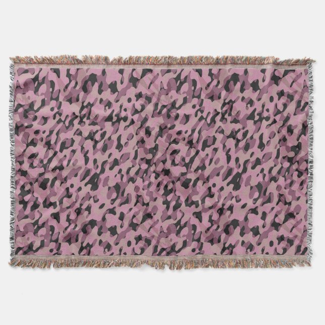 Mauve rosa och kolkameleont abstrakt filt (Framsidan)
