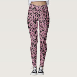 Mauve rosa och kolkamlouflage abstrakt leggings