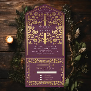 Mauve Royal Medieval Sword Bröllop allt i ett enda