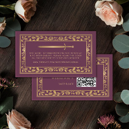 Mauve Royal Sword Bröllop Website OSA QR-kod Tilläggskort