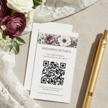 Mauve & Sage Blommig QR-kod Bröllop