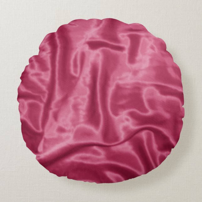 Mauve Satin-Round Dekorativ kudde (Framsidan)