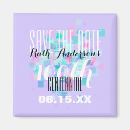 Mauve Save the date Centennial Personlig Magnet