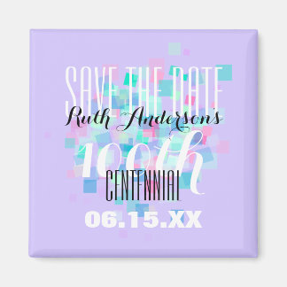Mauve Save the date Centennial Personlig Magnet