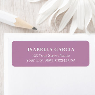Mauve Simple Modern Address Label Returadress Etikett