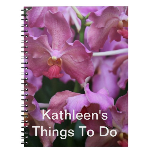 Mauve Singapore Orchidanteckningsbok Anteckningsbok Med Spiral (Framsidan)