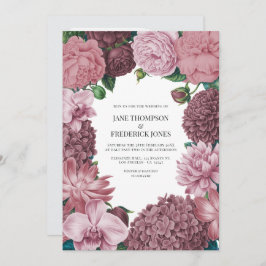 Mauve Smoke, Dusty Peony & Rosewater Clay Wedding Inbjudningar