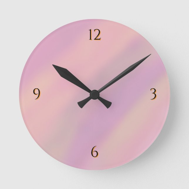 Mauve Soft Blush Pink Rund Klocka (Framsida)