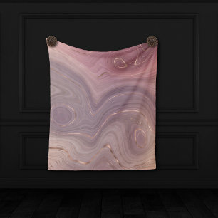 Mauve Strata   Dusty Rosa och Ro Guld Agate Fleecefilt
