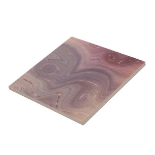 Mauve Strata Dusty Rosa och Ro Guld Agate Kakelplatta