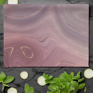 Mauve Strata Dusty Rosa och Ro Guld Agate Kökshandduk