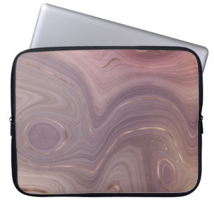 Mauve Strata Dusty Rosa och Ro Guld Agate Laptop Fodral