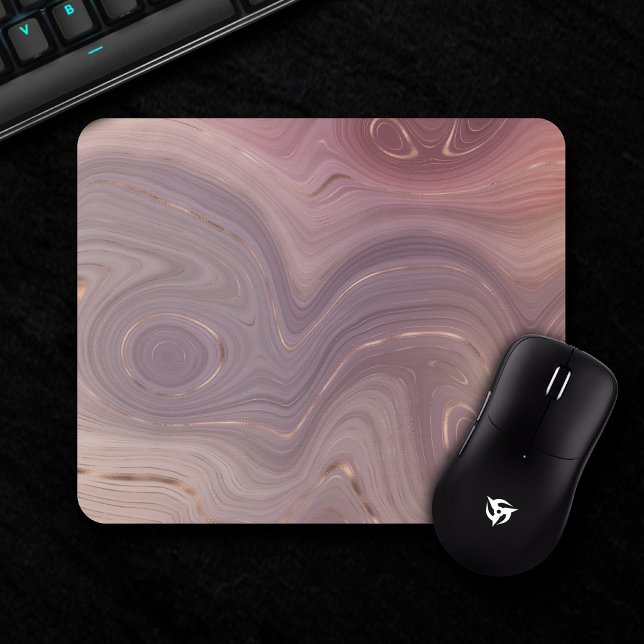 Mauve Strata | Dusty Rosa och Ro Guld Agate Musmatta (Skapare uppladdad)