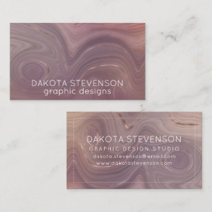 Mauve Strata Dusty Rosa ros Guld Agate Visitkort
