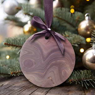 Mauve Strata Grått-agat från Dusty Rosa ros Gu Julgransprydnad Keramik