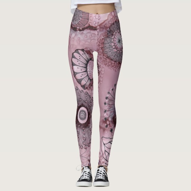 Mauve Swirl Leggings (Framsida)