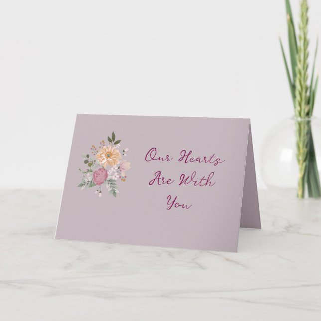 MAUVE SYMPATHY CARD TACK KORT (Framsida)