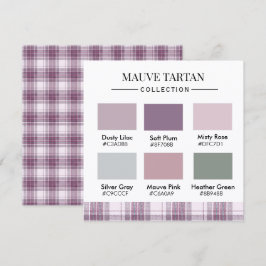 Mauve Tartan Färgpalettkort  Inbjudningar