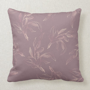  Mauve/Taupe Elegant Luxury Blommigt Pillow Kudde