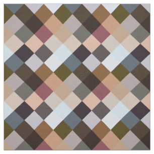 Mauve Taupe Grått Slate Blue Squares Mosaic Möns Tyg