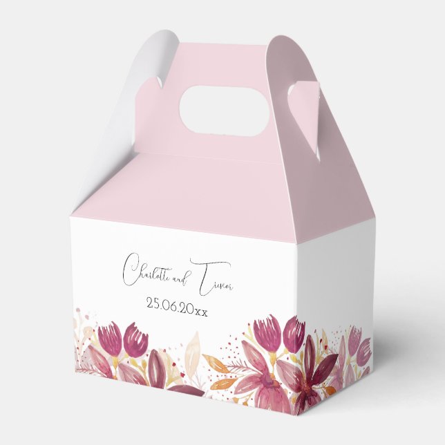 Mauve Terracotta  Blommigt Elegant Presentaskar (Framsidan Sidan)