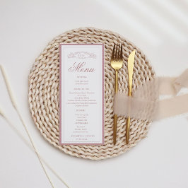 Mauve Terracotta botaniska vapenskölden monogram b Meny