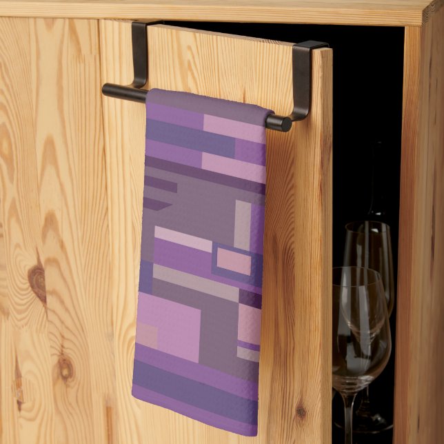 Mauve toner abstrakt mönster  kökshandduk (Thirds Fold)