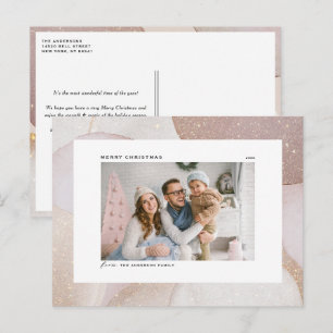 Mauve Tones och Glitter Accents Photo jul Helg Vykort