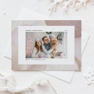 Mauve Tones och Glitter Accents Photo jul Julkort
