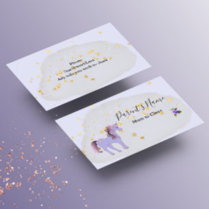 Mauve Unicorn och Guld Stars Visitkort