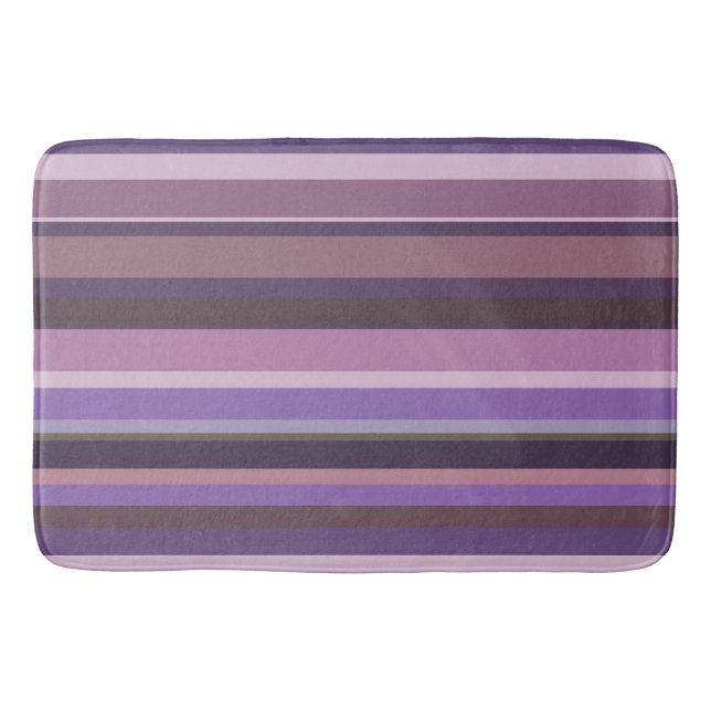 Mauve vågrät rand badrumsmatta (Framsidan)