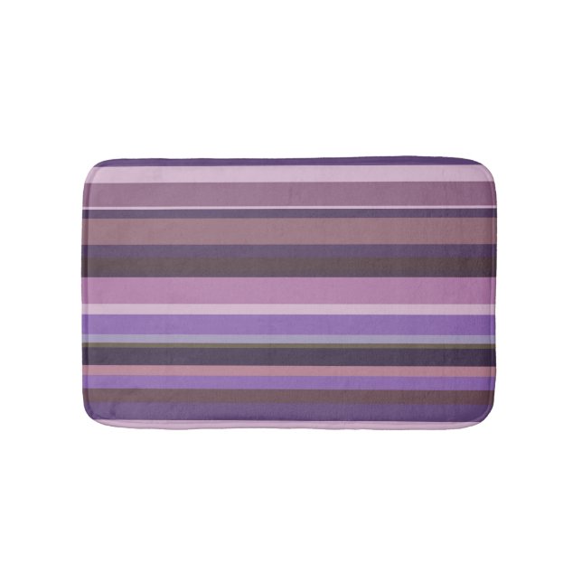 Mauve vågrät rand badrumsmatta (Framsidan)