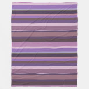 Mauve vågrät rand fleecefilt