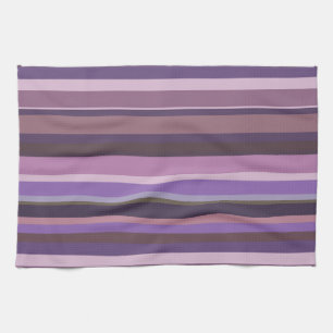 Mauve vågrät rand kökshandduk