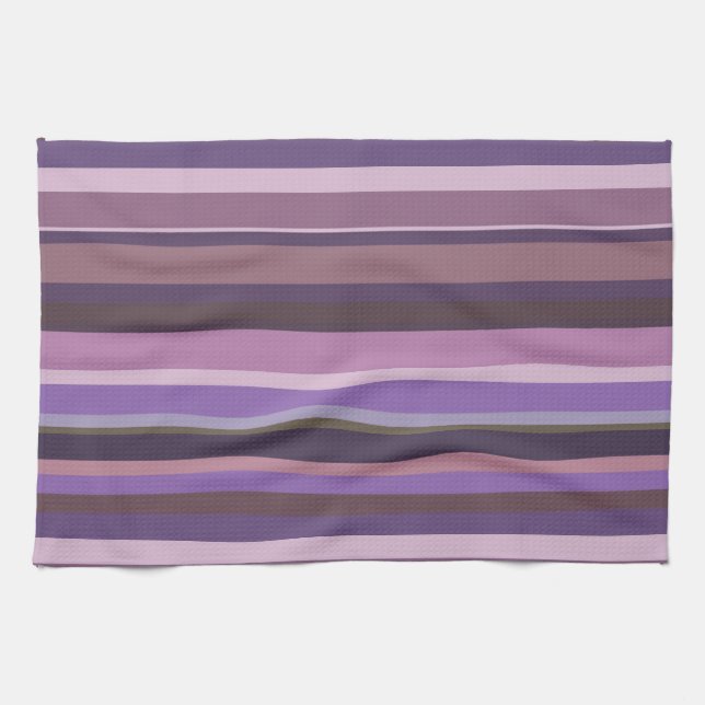 Mauve vågrät rand kökshandduk (Horisontell)