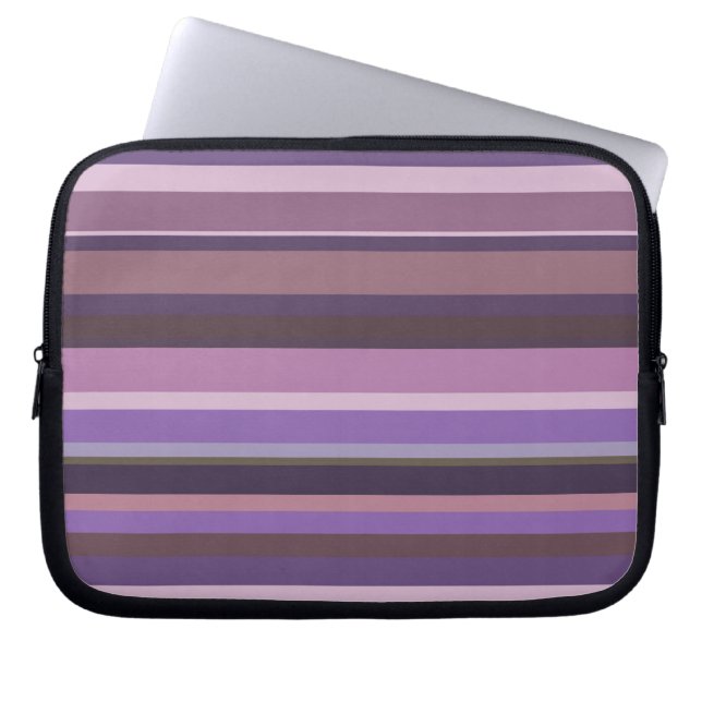 Mauve vågrät rand laptop fodral (Framsidan)