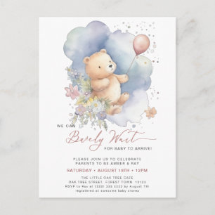 Mauve, vi kan barly Wait Girl Baby Shower Inbjudan Vykort