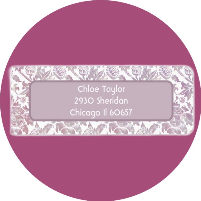 Mauve vintage botanical mönster returadress etikett (Skapare uppladdad)