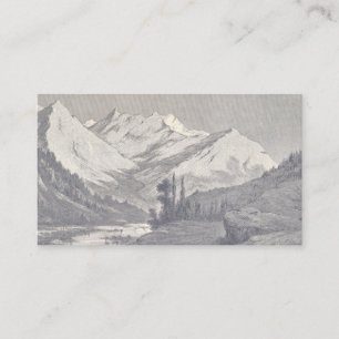 Mauve Vintage Mountain Anpassningsbar Affärskort Visitkort