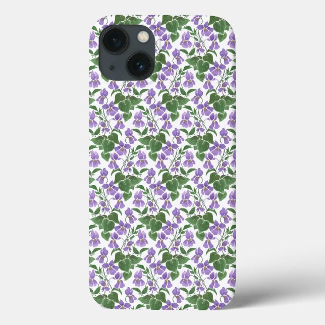 Mauve Violets on White Blommigt iPhone 6 Xtreme Fo (Baksida)
