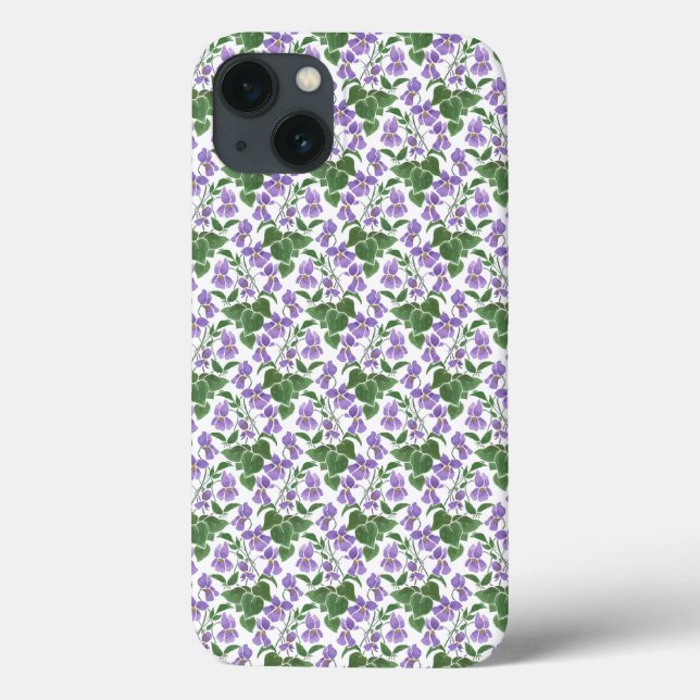 Mauve Violets on White iPad Mini Case-Mate Fodral (Baksida)