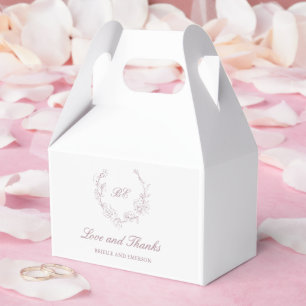 Mauve Wandan Monogram Elegant bröllop Presentaskar
