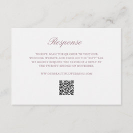 Mauve Wandan Monogram QR Elegant bröllop OSA Kort